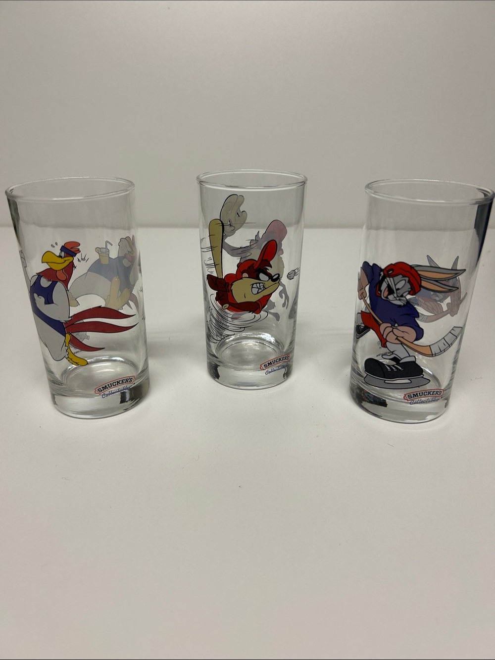 Vintage 1998 Smuckers Looney Tunes Character Glasses - Set of 3 - Multicolor